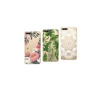 NOVAGO Compatible avec Huawei Y6 2018/ Honor 7A -Pack de 3 Coques Souples Solides Anti Choc avec Impression Motif de qualité (Multicolore 5)