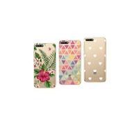 NOVAGO Compatible avec Huawei Y6 2018/ Honor 7A -Pack de 3 Coques Souples Solides Anti Choc avec Impression Motif de qualité (Multicolore 4)
