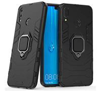 Compatible avec Huawei Y9 (2019) Coque, Anneau de Support Téléphone Voiture Magnétique Bague 360 Étui de Protection pour Huawei Y9 2019, Enjoy 9 Plus (Noir)