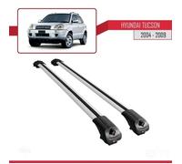 Compatible Avec Hyundai Tucson (Jm) 2004-2009 Ace-1 Barres De Toit Railing Porte-Bagages De Voiture Gris Aluminium 2 Barres