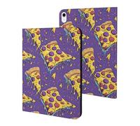 Compatible avec iPad A16 11" 2025, housse fine violette imprimée de dessins animés pizzas, compatible avec iPad 10e génération 10,9" 2022 avec support de veille/réveil automatique