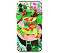 Compatible avec iPhone 13 Pro Coque Premium Silicone Housse Motifs Conception Mignon Vert Elégant Koi Poisson Filles Antichoc Mince Venez avec un protecteur d'écran (Henri Matisse-Poisson rouge)