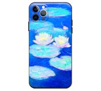 Compatible avec iPhone 13 Pro Max Coque Premium Silicone Housse Motifs Conception Mignon Peinture Célèbre Femmes Souple Antichoc Bumper Mince Venez avec Un Protecteur d'écran (Claude Monet-Nymphéas)