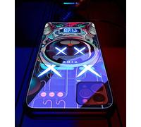 Compatible avec iPhone 14, coque arrière en verre trempé coloré et lumineux, anti-chocs, pour hommes et femmes, lentille de protection, flash d'appel vocal, chargement sans fil, film en verre trempé