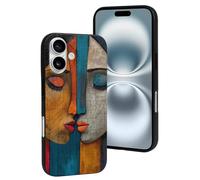 Compatible avec iPhone 16, dualité colorée abstraite résistante aux rayures, jolie coque de téléphone compatible avec iPhone 16 pour homme et femme