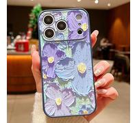 Compatible avec iPhone 16 Pro Max - Coque magnétique compatible avec les coques de protection militaires MagSafe - Motif floral en relief - Coque de protection intégrale antichoc pour homme et femme
