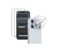 NOVAGO Compatible avec iPhone 17 Pro Max - Pack de 4 Films vitre verre trempé donc 2 pour écran et 2 pour l'objectif caméra arrière