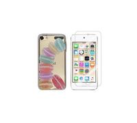 Compatible avec iPod Touch 5, Touch 6 Coque Gel imprimée Solide résistante +1 Verre en Verre trempé Transparent résistant (Macarons)