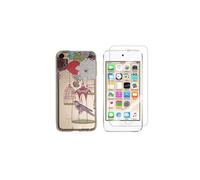 Compatible avec iPod Touch 5, Touch 6 Coque Gel imprimée Solide résistante +1 Verre en Verre trempé Transparent résistant (Oiseau)