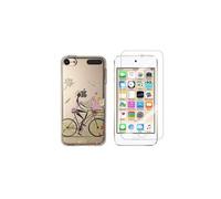 Compatible avec iPod Touch 5, Touch 6, Touch 7 Coque Gel imprimée Solide résistante +1 Verre en Verre trempé Transparent résistant (Vélo)