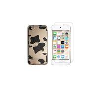 Novago Compatible avec iPod Touch 5, Touch 6 Coque Gel imprimée Solide résistante +1 Verre en Verre trempé Transparent résistant (Vache)