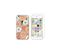 Compatible avec iPod Touch 5, Touch 6, Touch 7 Coque Gel imprimée Solide résistante +1 Verre en Verre trempé Transparent résistant (Camomille#2)