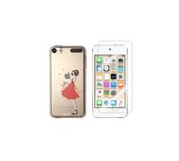 NOVAGO Compatible avec iPod Touch 7, Touch 6,Touch 5 Coque Gel imprimée Solide résistante +1 Verre en Verre trempé Transparent résistant (Robe Rouge)