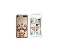 Accessoires audio NOVAGO Compatible avec iPod Touch 5, Touch 6 Coque Gel imprimée Solide résistante +1 Verre en Verre trempé Transparent résistant (Chat)