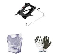 Compatible avec Jeep Wrangler Unlimited 2.8 CRD Rubicon A. CRIC À Ciseaux pour PNEUS DE Voiture avec POIGNÉE PIVOTANTE Crick LÈVE JUSQU'À 2 TONNES avec Base en Acier