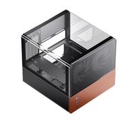 Compatible avec Jonsbo - V12 boîtier PC en Verre hyperbolique, Support MATX/ITX, Mini châssis Transparent côté Vue mer, Ventilateur de Refroidissement 12cm(V12 Black)