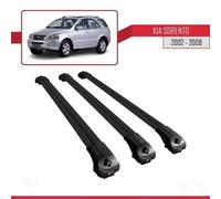 Compatible Avec Kia Sorento (Bl) 2002-2009 Ace-1 Barres De Toit Railing Porte-Bagages De Voiture Noir Aluminium 3 Barres