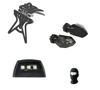 Compatible avec KTM EXC 400 KIT Support DE Plaque D'IMMATRICULATION Ajustable pour Motos + 1 Paire DE FLECHES LED + 3 PLAQUES LED SMD Tous HOMOLOGUES