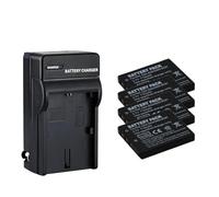 Compatible avec la Batterie et Le Chargeur Secteur Panasonic CGA-S004 S004E for Les appareils Photo DMC-FX2, DMC-FX7, DMC-FX2GN, DMC-FX7S et DMC-FX7W.(4 Battery 1 Charger)