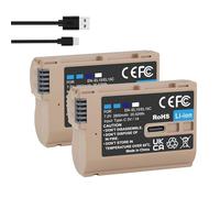 Compatible avec la Batterie Nikon EN-EL15C, dotée d'une entrée USB-C et d'un Chargeur LCD for Les modèles D750, D810, D7500, D500, Z5, Z6 et Z6 II.(2 Pcs Battery)