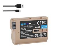 Compatible avec la Batterie Nikon EN-EL15C, dotée d'une entrée USB-C et d'un Chargeur LCD for Les modèles D750, D810, D7500, D500, Z5, Z6 et Z6 II.(1 Pc Battery)