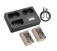 Compatible avec la Batterie Nikon EN-EL15C, dotée d'une entrée USB-C et d'un Chargeur LCD for Les modèles D750, D810, D7500, D500, Z5, Z6 et Z6 II.(2BatteryWithCharger)