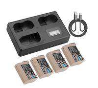 Compatible avec la Batterie Nikon EN-EL15C, dotée d'une entrée USB-C et d'un Chargeur LCD for Les modèles D750, D810, D7500, D500, Z5, Z6 et Z6 II.(4BatteryWithCharger)