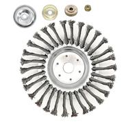 Compatible avec la brosse à roue en fil d'acier de 6/8/10 pouces, tête de coupe de mauvaises herbes universelle for tondeuse à gazon et coupe-herbe(6in with four parts)