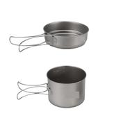 Compatible avec la casserole Lixada de 900 ml et la poêle à frire de 350 ml, batterie de cuisine de camping en plein air avec poignées pliantes(White)
