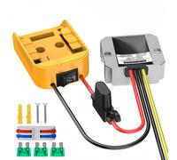 Compatible avec l'adaptateur de batterie au lithium DeWalt série DCB 18 V/20 V + dispositif abaisseur CC-CC (12 V, 10 A, 120 W) avec fusible