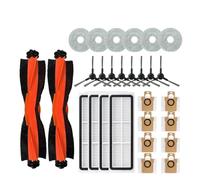 Compatible avec l'aspirateur robot Xiaomi X20 Max / D109GL, pièces et accessoires, brosse principale, brosse latérale, filtre HEPA, chiffon de nettoyage, sac à poussière de remplacement(Red)