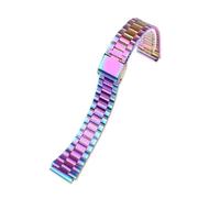 Compatible avec le bracelet en acier Casio a158 / a159 A168 /a169 /b650 /aq230/ 700, petite montre or, accessoires, bouche convexe, noir de 18 mm(A multicolor)