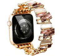 Compatible avec le bracelet pour femmes, design patchwork géométrique asymétrique multicolore créatif et à la mode, bracelet élastique en métal coloré pour dames, compatible avec le bracelet pour femm