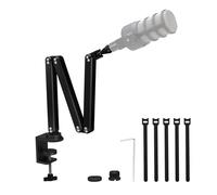 Compatible avec le bras de perche de micro en aluminium KUXIU | Convient aux micros RODE, portée réglable, pince de bureau incluse.(Black)