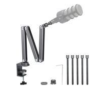 Compatible avec le bras de perche de micro en aluminium KUXIU | Convient aux micros RODE, portée réglable, pince de bureau incluse.(Gray)
