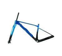 Compatible avec Le Cadre et la Fourche de vélo Montagne en Carbone M09-1 | Semi-Rigide XC 29'' | Acheminement des câbles internes | Axe traversant 148X12mm(Blue Black Combo,48cm)