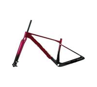 Compatible avec Le Cadre et la Fourche de vélo Montagne en Carbone M09-1 | Semi-Rigide XC 29'' | Acheminement des câbles internes | Axe traversant 148X12mm(Magenta Black Combo,44cm)