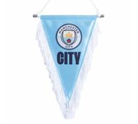 Compatible avec le fanion Manchester City F.C - Bannière décorative en forme de triangle, équipe de football bleu ciel à suspendre