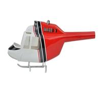 Compatible avec Le fuselage d'hélicoptère RC 450 Taille 206, Coque en Fibre de Verre, modèle d'avion, Coque Universelle(Red White Black)