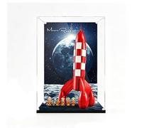 Compatible avec Le*-GO 21367 Les Aventures de Tin*tin : La Fusée Lunaire Vitrine d'exposition en Acrylique, boîte de Rangement Transparente, Cache-poussière pour modèles et Figurines (Background B)