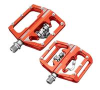Compatible avec Le Jeu de pédales sans Clip RACEWORK VTT, pédales à Plate-Forme de Compteur de Puissance à Clip Simple latéral et Double Fonction(Orange)