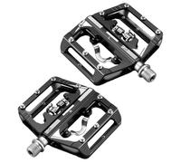 Compatible avec Le Jeu de pédales sans Clip RACEWORK VTT, pédales à Plate-Forme de Compteur de Puissance à Clip Simple latéral et Double Fonction(Black)
