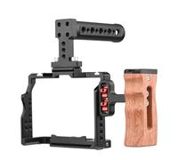 Compatible avec Le kit de Cage de caméra Andoer for Sony A7 III A7C A7IV, Cage vidéo en Alliage d'aluminium avec Supports de Chaussures Froides(Black-Type 8)