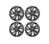 Compatible avec Le Nouveau Tesla Model Y Juniper 19 Pouces, Jeu de Capuchons de moyeu de Roue de Style Turbine, 4 Couvre-Jantes(Turbine Matte Black)