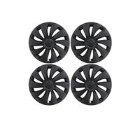 Compatible avec Le Nouveau Tesla Model Y Juniper 19 Pouces, Jeu de Capuchons de moyeu de Roue de Style Turbine, 4 Couvre-Jantes(Texture Center Black)