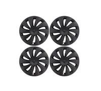 Compatible avec Le Nouveau Tesla Model Y Juniper 19 Pouces, Jeu de Capuchons de moyeu de Roue de Style Turbine, 4 Couvre-Jantes(Smooth Center Black)