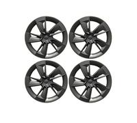 Compatible avec Le Nouveau Tesla Model Y Juniper 19 Pouces, Jeu de Capuchons de moyeu de Roue de Style Turbine, 4 Couvre-Jantes(Knife Matte Black)