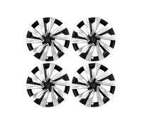 Compatible avec Le Nouveau Tesla Model Y Juniper 19 Pouces, Jeu de Capuchons de moyeu de Roue de Style Turbine, 4 Couvre-Jantes(Turbine Silver Black)