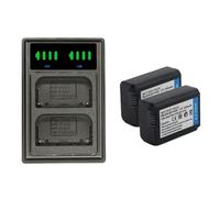 Compatible avec Le Pack de 4 Batteries Sony NP-FW50 et Son Chargeur Double USB avec LED for appareils Photo Sony A6000, A6400, A6300, A6500, A7, A7II, A7RII, A7SII, A7S et A7S2.(2 Battery 1 Charger)