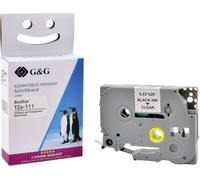 Compatible avec le ruban Brother TZe-111 (6mm x 8m, stratifié) Noir sur transparent - Marque: G & G